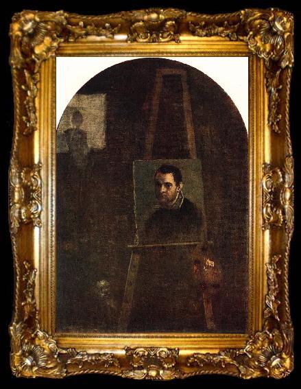 framed  CARRACCI, Annibale Self-portrait dfg, ta009-2